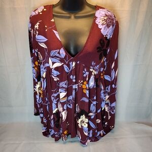 Free People Bella Bell Sleeve Boho Tunic Top Medium